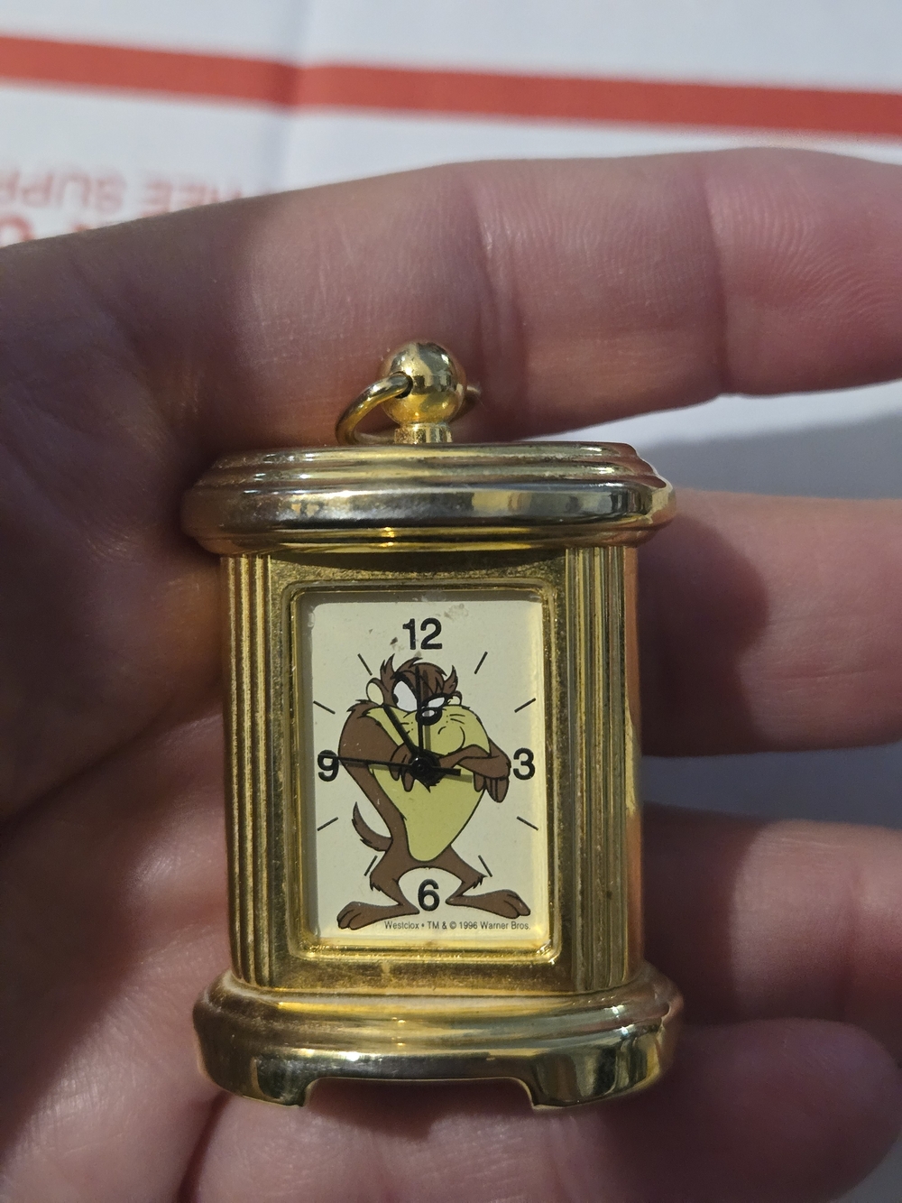 Gold Taz Pocket Watch Charm - Classic Tazmanian Devil Design